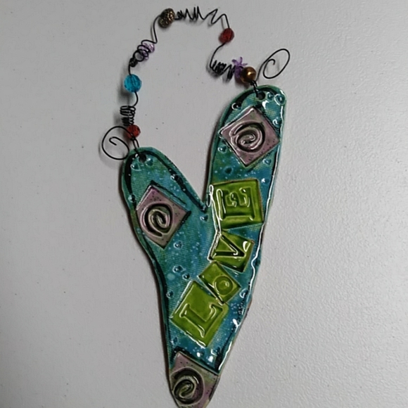 Ceramics Other - Heart Love Whimsy Sign Project Piece Decor Ceramic